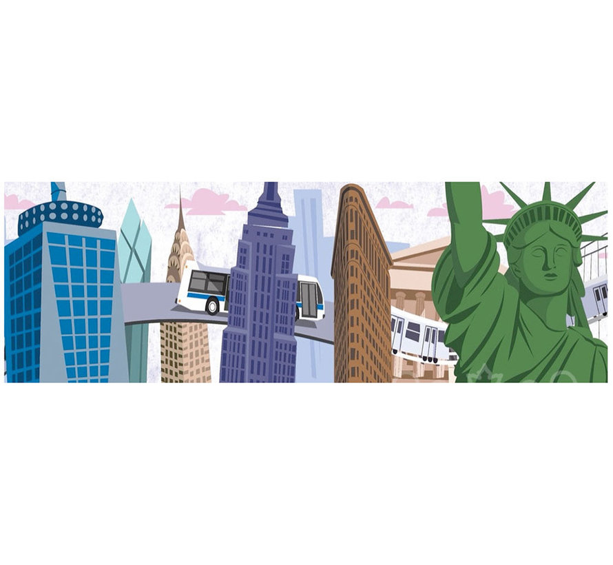 FINAL SALE New York Puzzle Co. MTA: Travels Thru New York City Panoramic Puzzle 500pcs