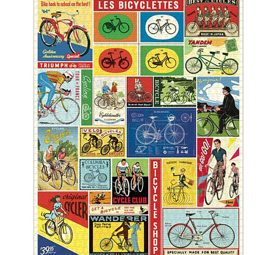Cavallini Vintage: Bicycles Puzzle 1000pcs