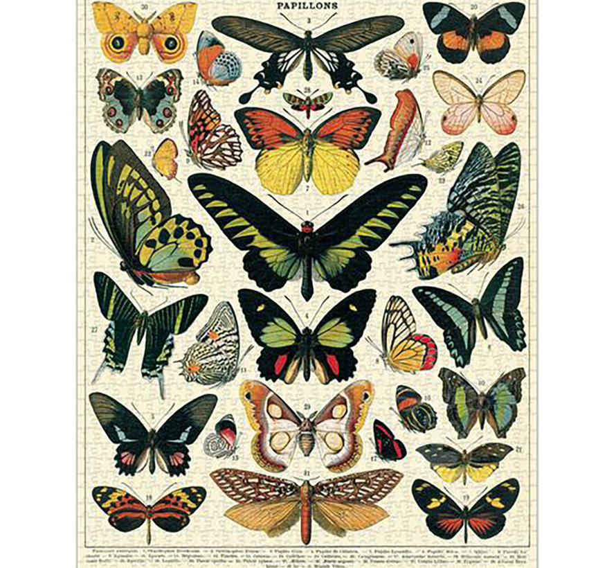Cavallini Vintage: Butterflies Puzzle 1000pcs