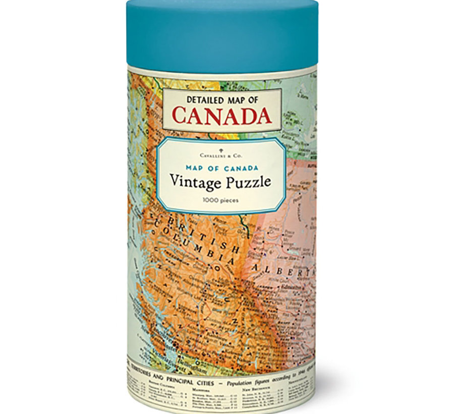 Cavallini Vintage: Map of Canada Puzzle 1000pcs