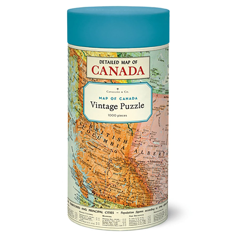 Cavallini Vintage Map of Canada Puzzle 1000pcs Puzzles Canada