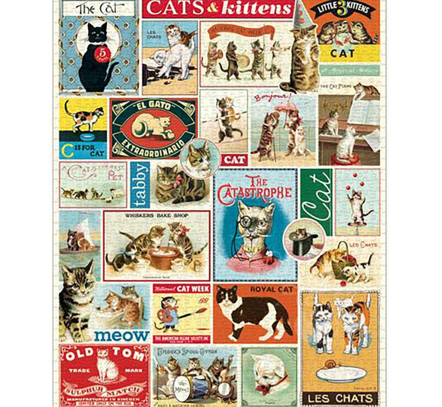 Cavallini Vintage: Cats & Kittens Puzzle 1000pcs