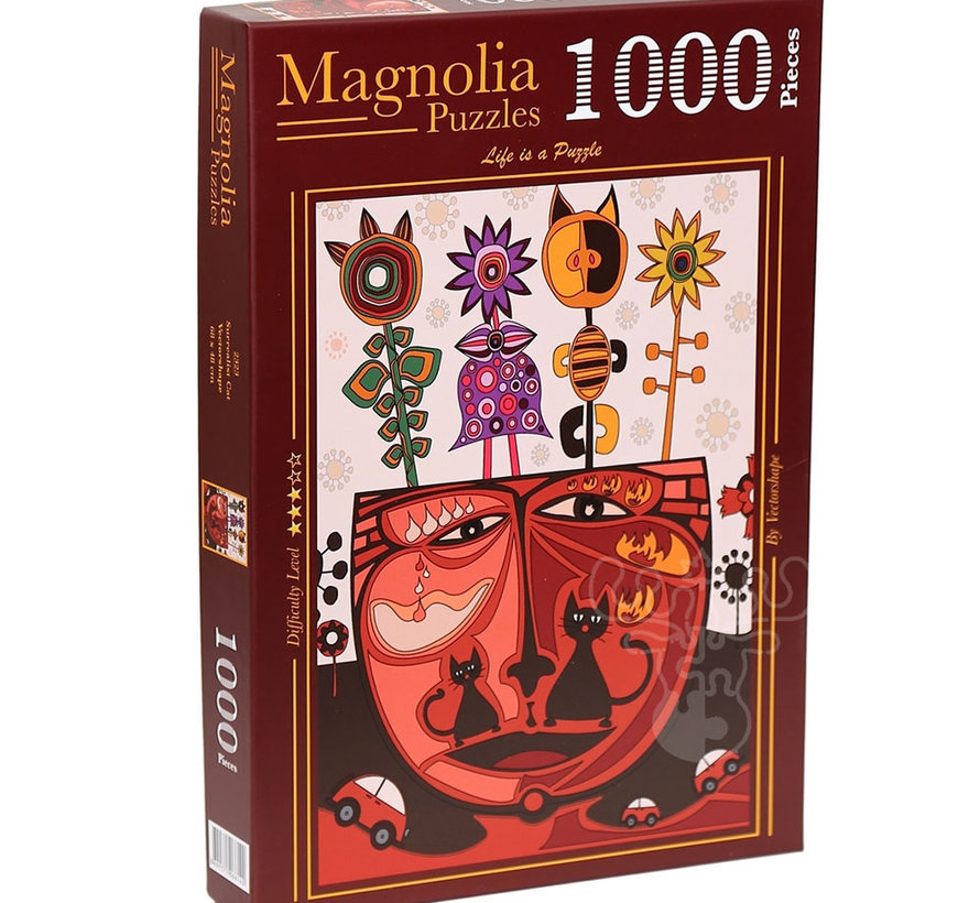 Magnolia Surrealist Cat Puzzle 1000pcs