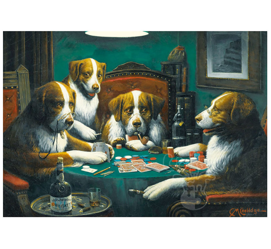 Magnolia Dogs Playing Poker Puzzle 1000pcs