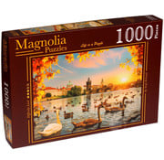 Magnolia Puzzles Magnolia Swans near Charles Bridge Puzzle 1000pcs