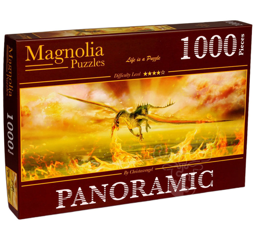 FINAL SALE Magnolia Firedrake Panoramic Puzzle 1000pcs