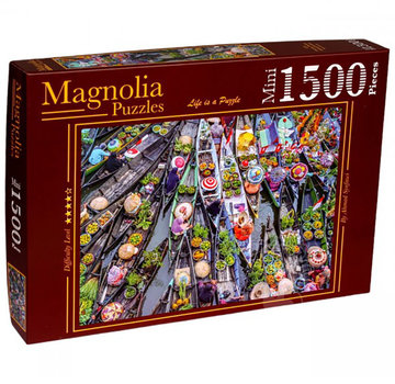 Magnolia Puzzles FINAL SALE Magnolia Yüzen Pazar - Floating Market Mini Puzzle 1500pcs