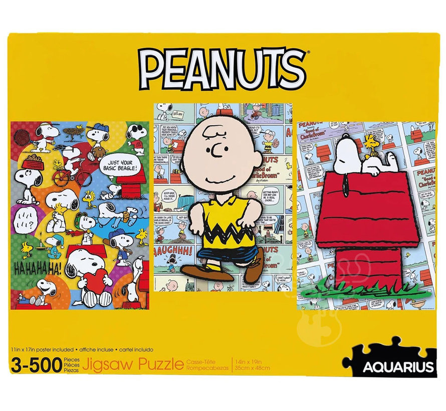 Aquarius Peanuts Puzzle 3 x 500pcs