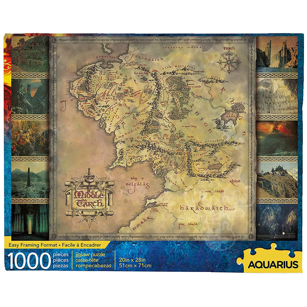 Aquarius Lord of the Rings Middle Earth Map Puzzle 1000pcs Puzzles