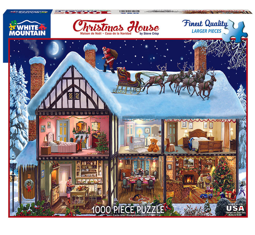 White Mountain Christmas House Puzzle 1000pcs
