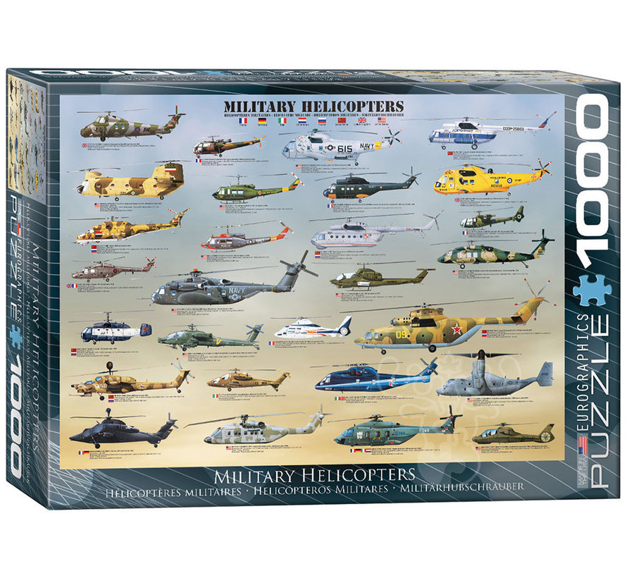 Eurographics Transportation: Military Helicopters Puzzle 1000pcs