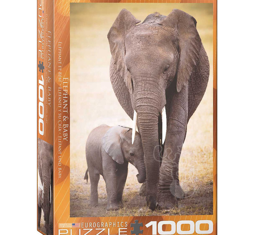 Eurographics Photography Animal: Elephant & Baby Puzzle 1000pcs