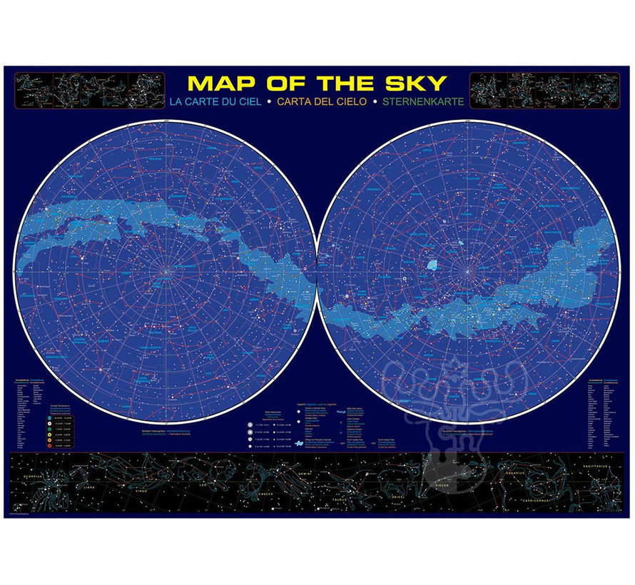 Eurographics Map of the Sky  Puzzle 1000pcs RETIRED
