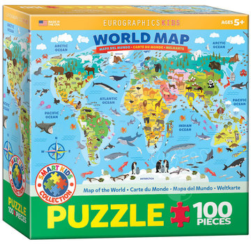 Eurographics Eurographics Illustrated Map of the World Puzzle 100pcs