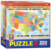 Eurographics FINAL SALE Eurographics Map of the USA Puzzle 200pcs