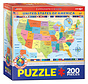 Eurographics Map of the USA Puzzle 200pcs