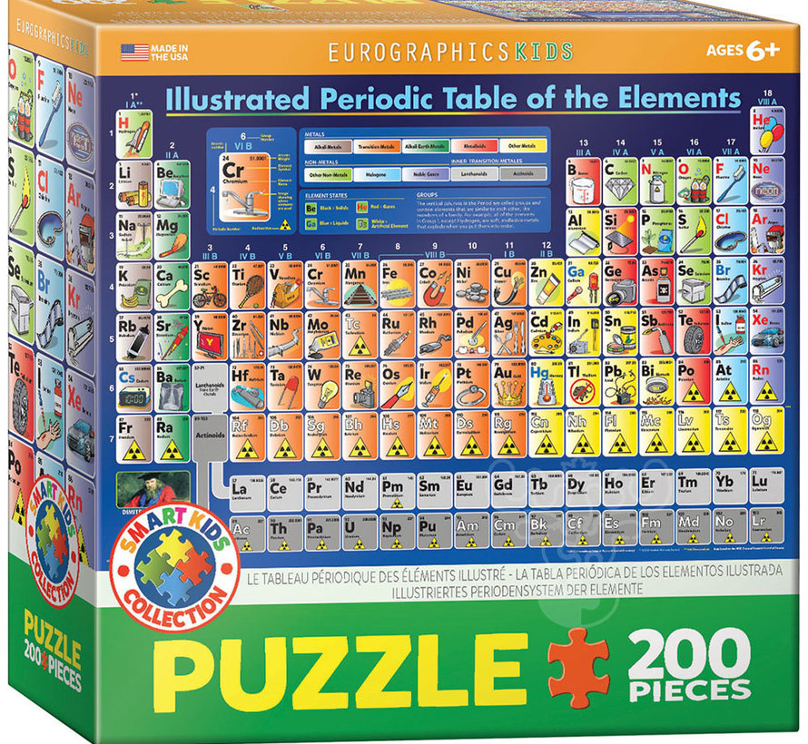 Eurographics Illustrated Periodic Table of the Elements Puzzle 200pcs