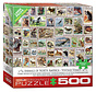 Eurographics Behr: Animals of North America Vintage Stamps Large Pieces Family Puzzle 500pcs