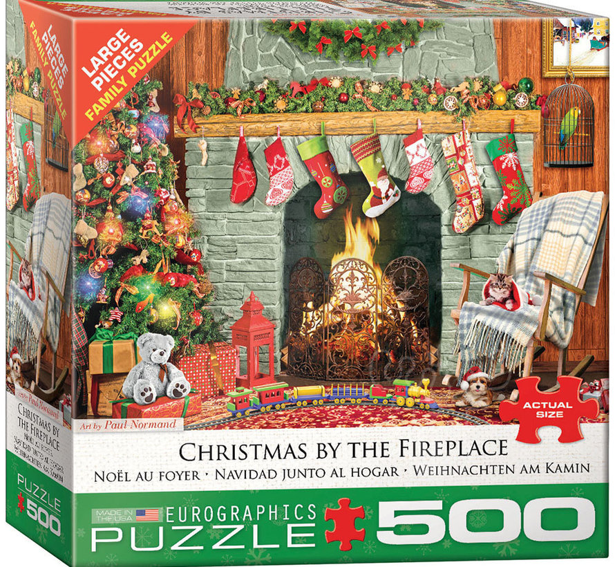 Eurographics Normand: Christmas by the Fireplace Large Pieces Family Puzzle 500pcs