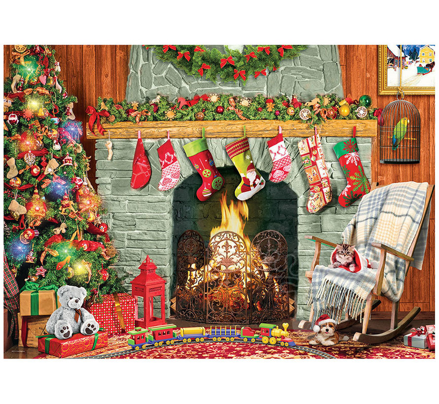 Eurographics Christmas by the Fireplace Large Pieces Family Puzzle 500pcs