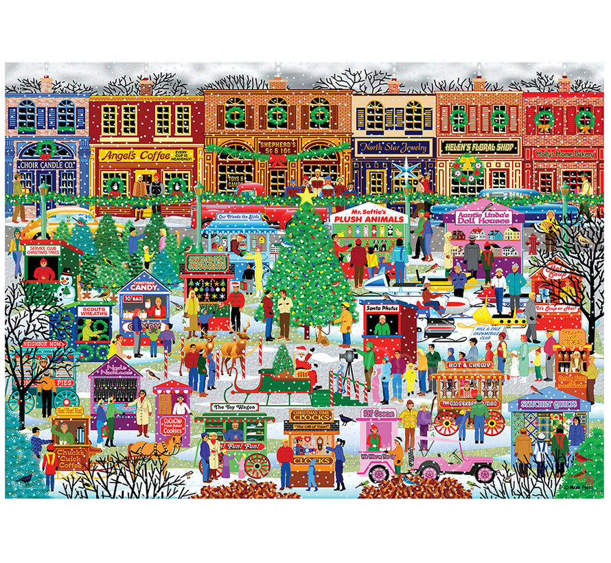 Eurographics Downtown Holiday Festival Large Pieces Family Puzzle 500pcs