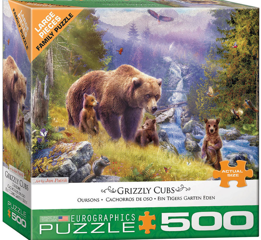 Eurographics Grizzly Cubs Large Pieces Family Puzzle 500pcs