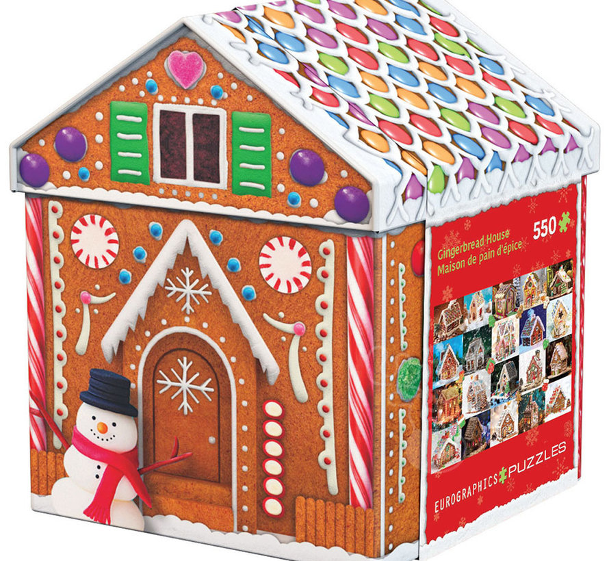 Eurographics Gingerbread House Puzzle 550pcs in a House Shaped Tin