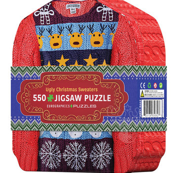 Eurographics Eurographics Ugly Christmas Sweaters Puzzle 550pcs in a Sweater Shaped Tin