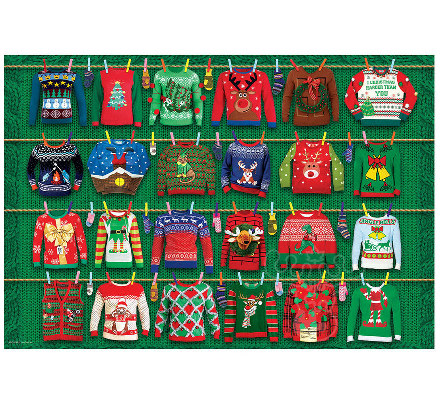 Eurographics Ugly Christmas Sweaters Puzzle 550pcs in a Sweater Shaped Tin