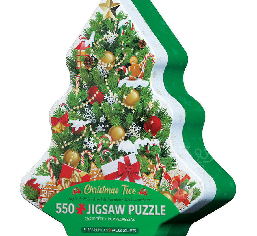 Eurographics Christmas Tree Puzzle 550pcs in a Tree Shaped Tin