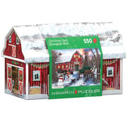 Eurographics Eurographics Christmas Barn Puzzle 550pcs in a Barn Shaped Tin