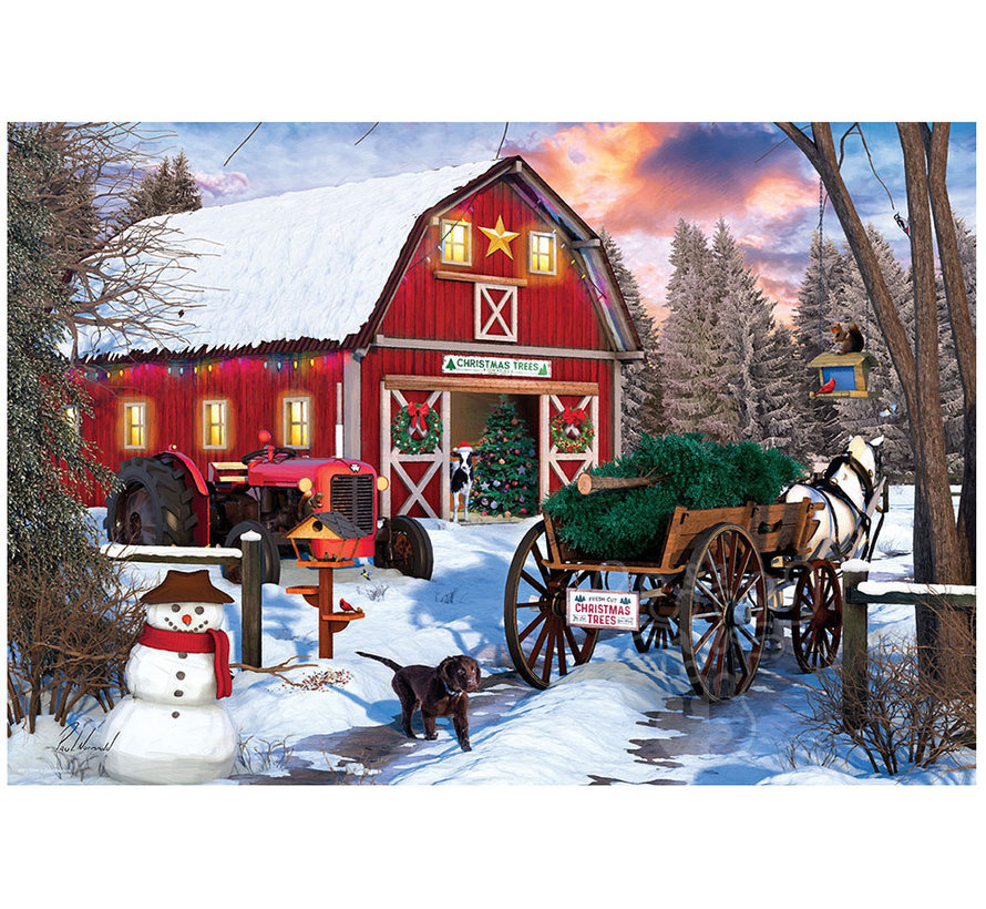 Eurographics Christmas Barn Puzzle 550pcs in a Barn Shaped Tin