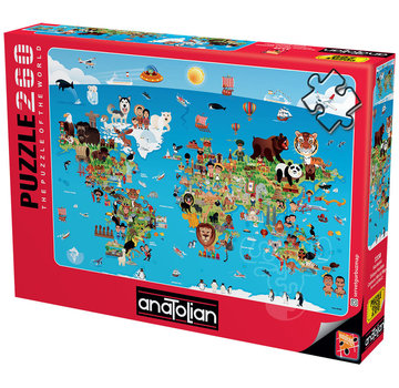 Anatolian Anatolian Cartoon World Map Puzzle 260pcs