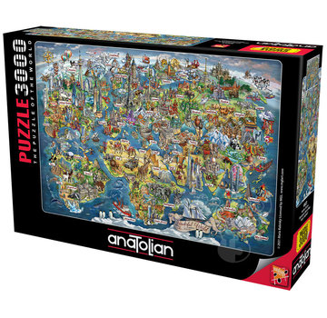 Anatolian Anatolian Wonderful World Map Puzzle 3000pcs