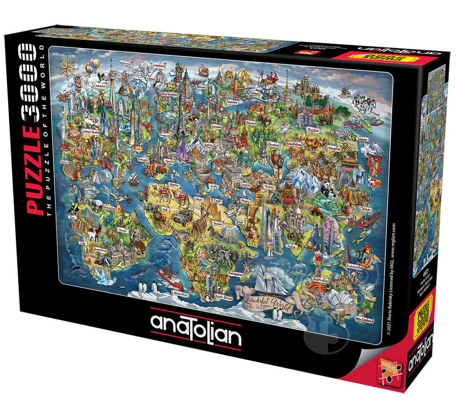 Anatolian Wonderful World Map Puzzle 3000pcs