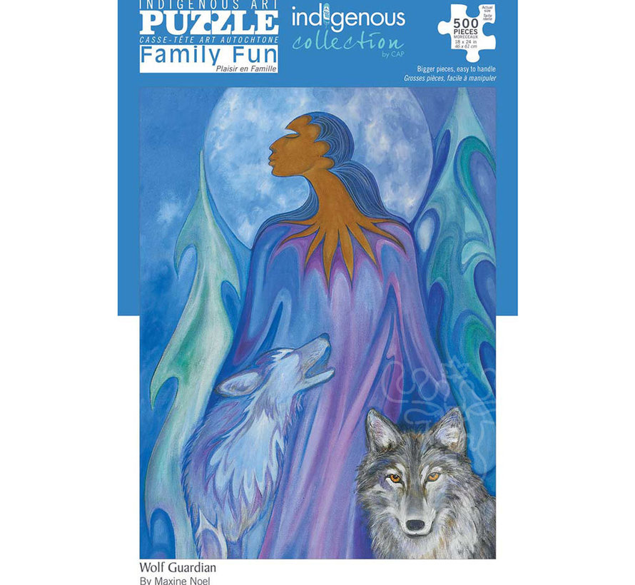 Indigenous Collection: Wolf Guardian Family Puzzle 500pcs