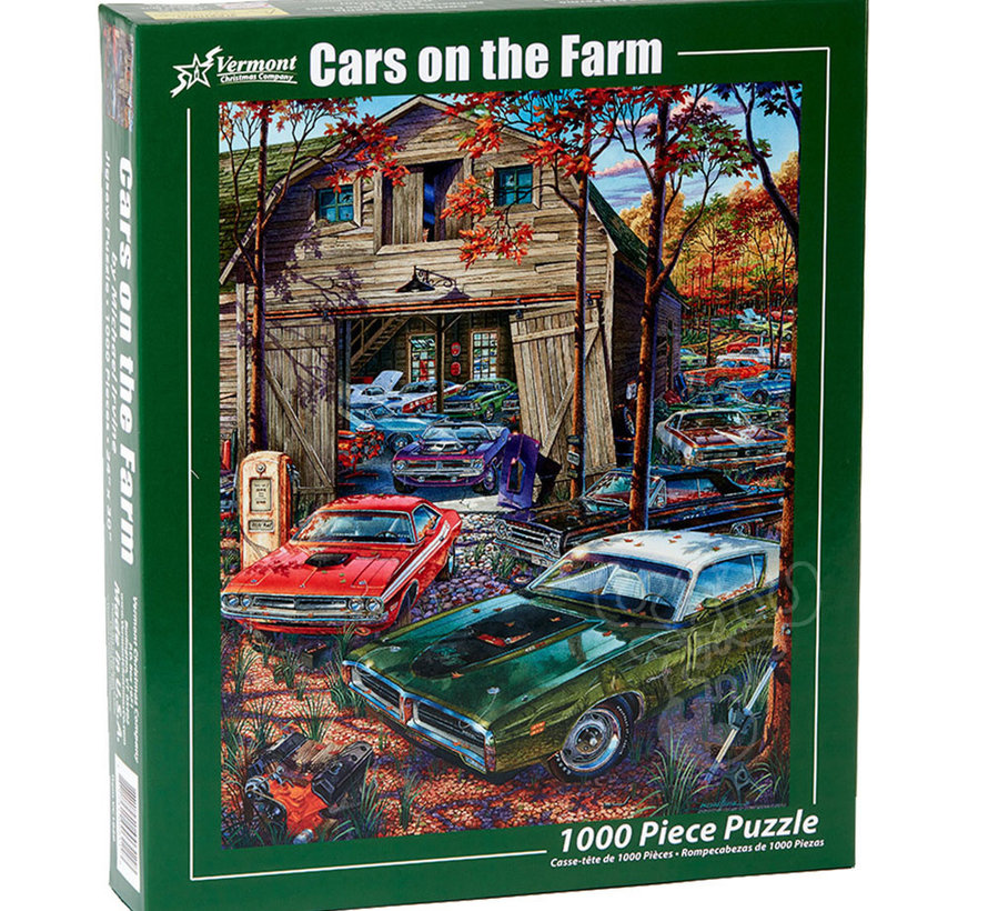 Vermont Christmas Co. Cars on the Farm Puzzle 1000pcs