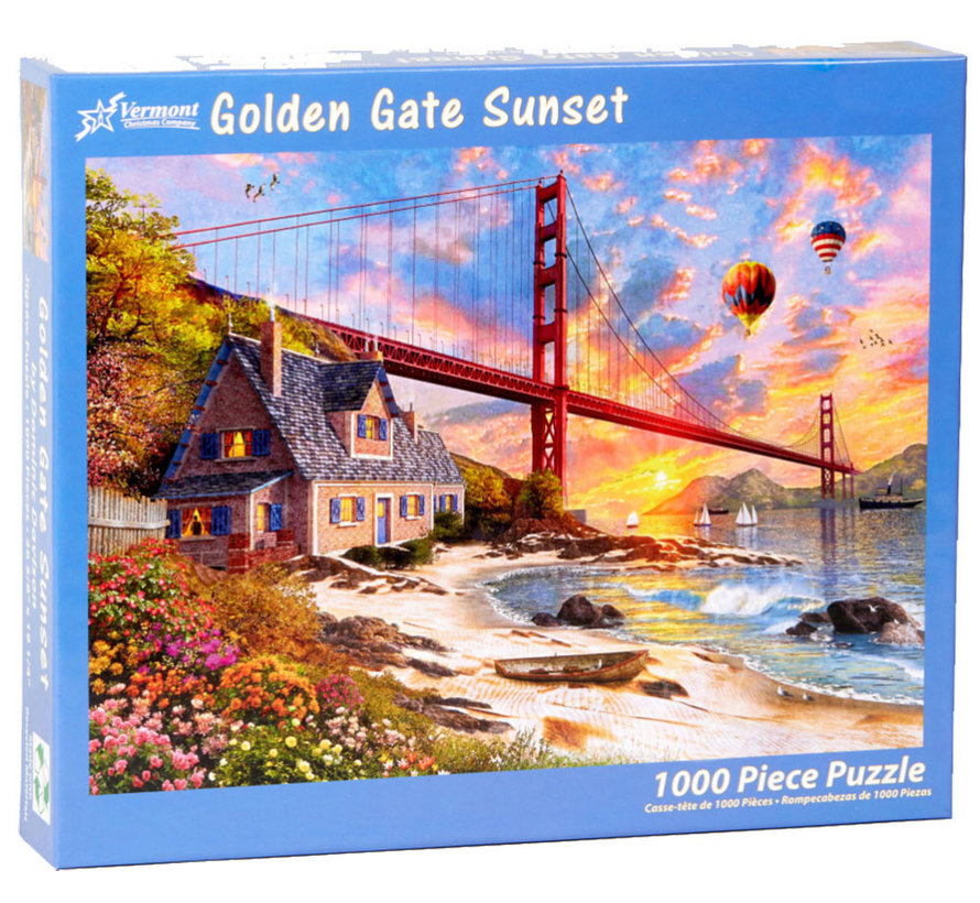 Vermont Christmas Co. Golden Gate Sunset Puzzle 1000pcs