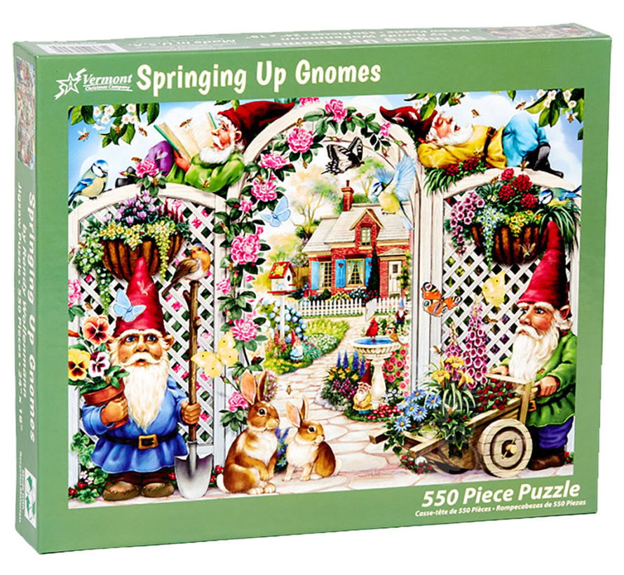 FINAL SALE Vermont Christmas Co. Springing Up Gnomes Puzzle 550pcs
