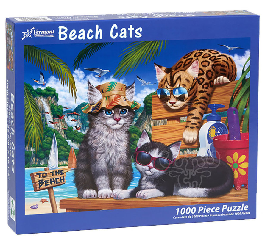 Vermont Christmas Co. Beach Cats Puzzle 1000pcs