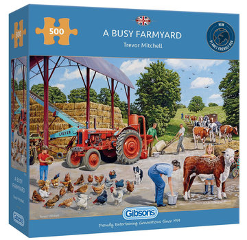Gibsons Gibsons A Busy Farmyard Puzzle 500pcs