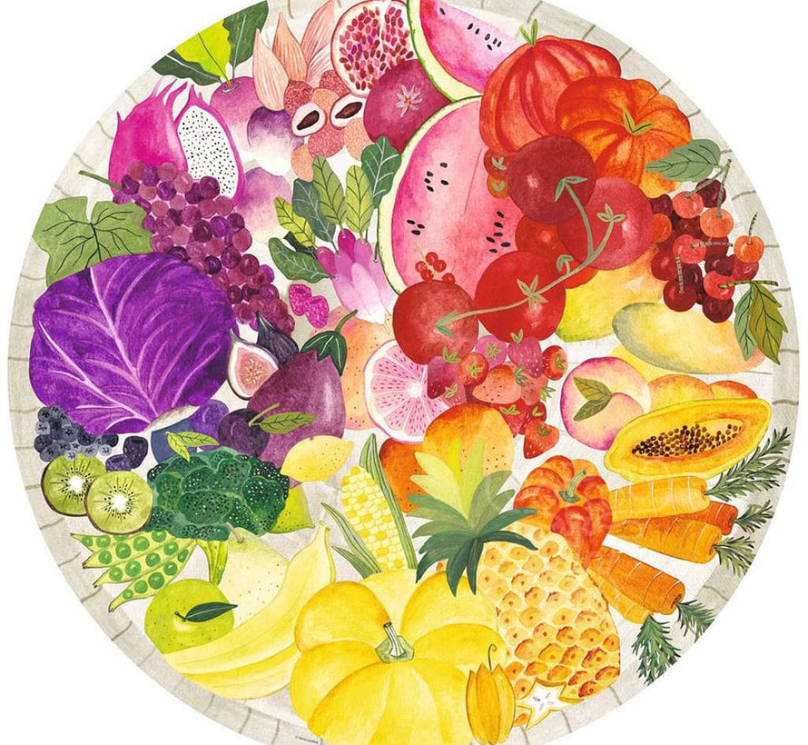 Ravensburger Circle of Colors: Fruits and Vegetables Round Puzzle 500pcs