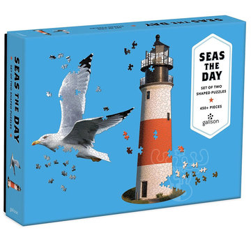 Galison Galison Seas the Day Set of Two Shaped Puzzle 450pcs