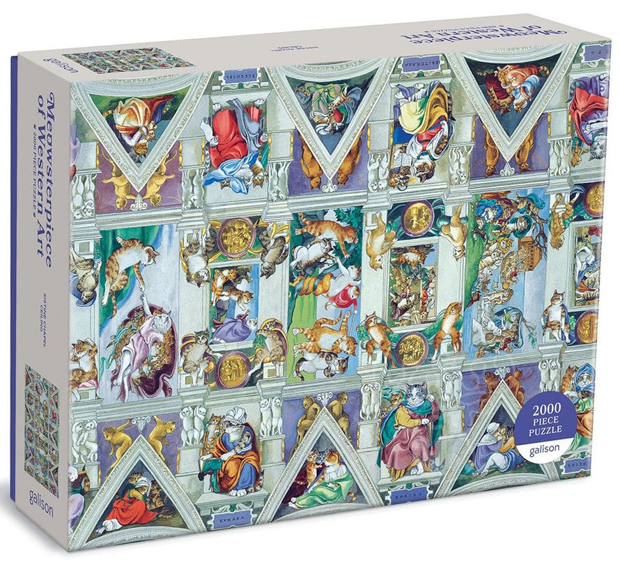 Galison Sistine Chapel Ceiling Meowsterpiece of Western Art Puzzle 2000pcs