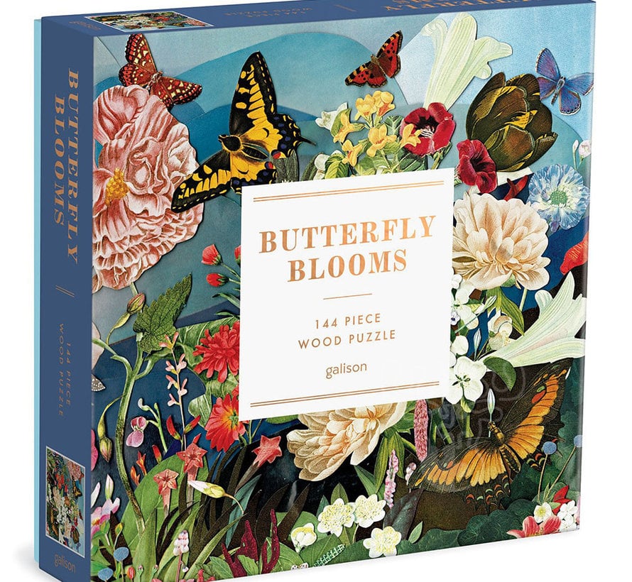 Galison Butterfly Blooms Wood Puzzle 144pcs