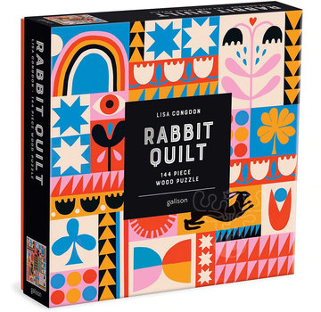 Galison Galison Lisa Congdon Rabbit Quilt Wood Puzzle 144pcs