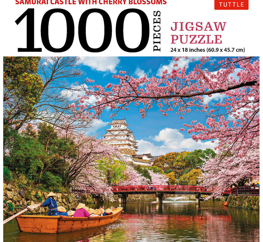 FINAL SALE Tuttle Samurai Castle with Cherry Blossoms Puzzle 1000pcs