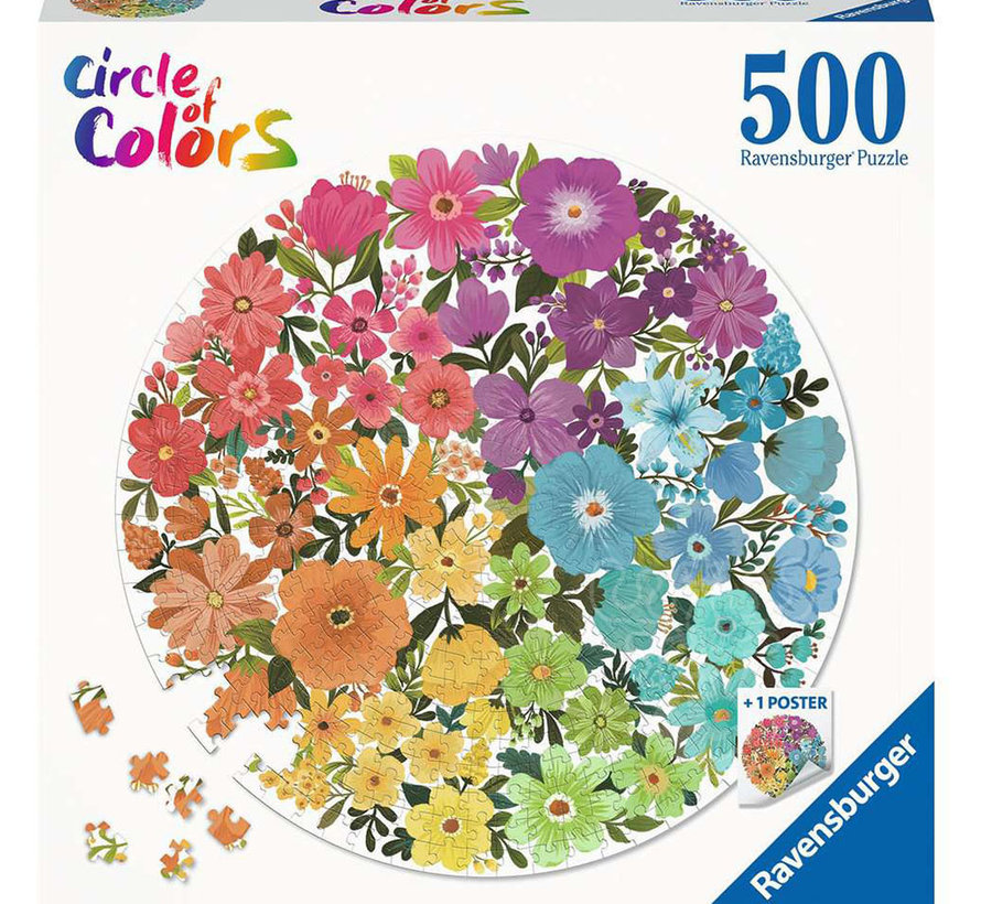 Ravensburger Circle of Colors: Flowers Round Puzzle 500pcs