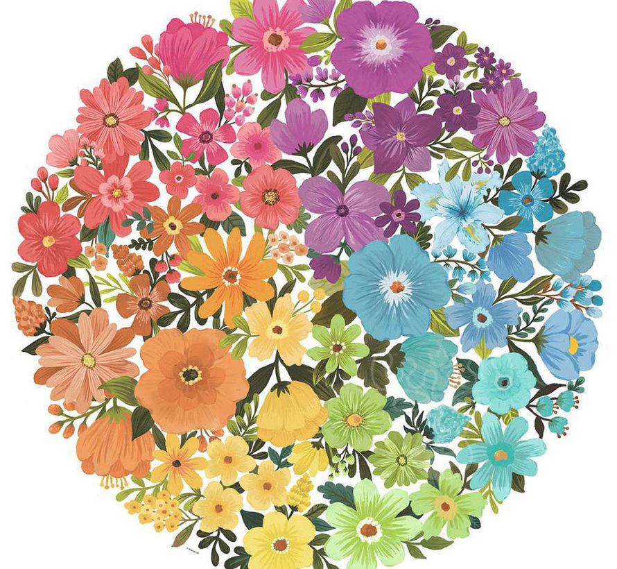 Ravensburger Circle of Colors: Flowers Round Puzzle 500pcs