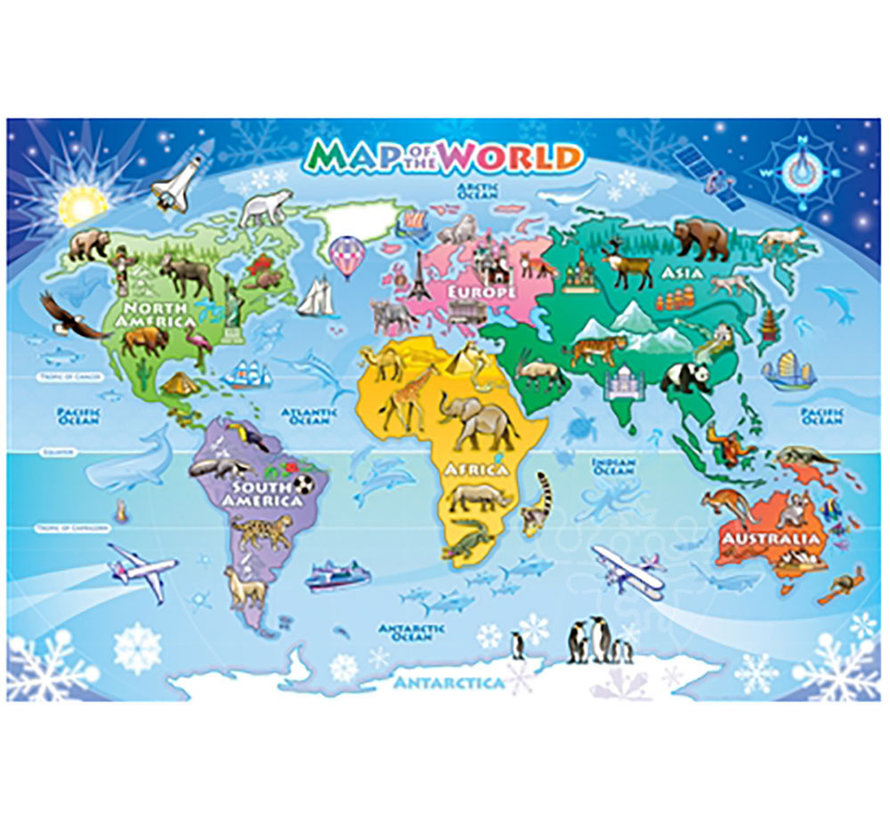 Cobble Hill Map of the World Floor Puzzle 48pcs